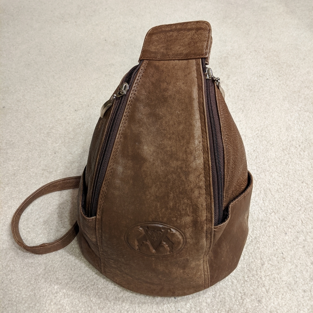 Small leather backpack
